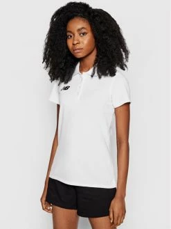 New Balance Γυναίκες Μπλούζες Polo Polo WT71060 Λευκό Slim Fit
