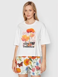 New Balance Γυναίκες T-shirts T-Shirt Super Bloom WT21560 Λευκό Oversize