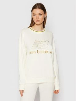 New Balance Γυναίκες Μπλούζες Μπλούζα Lurex Crew WT13505 Μπεζ Relaxed Fit