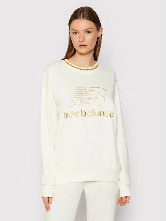 New Balance Γυναίκες Μπλούζες Μπλούζα Lurex Crew WT13505 Μπεζ Relaxed Fit 3 New Balance Γυναίκες Μπλούζες Μπλούζα Lurex Crew WT13505 Μπεζ Relaxed Fit